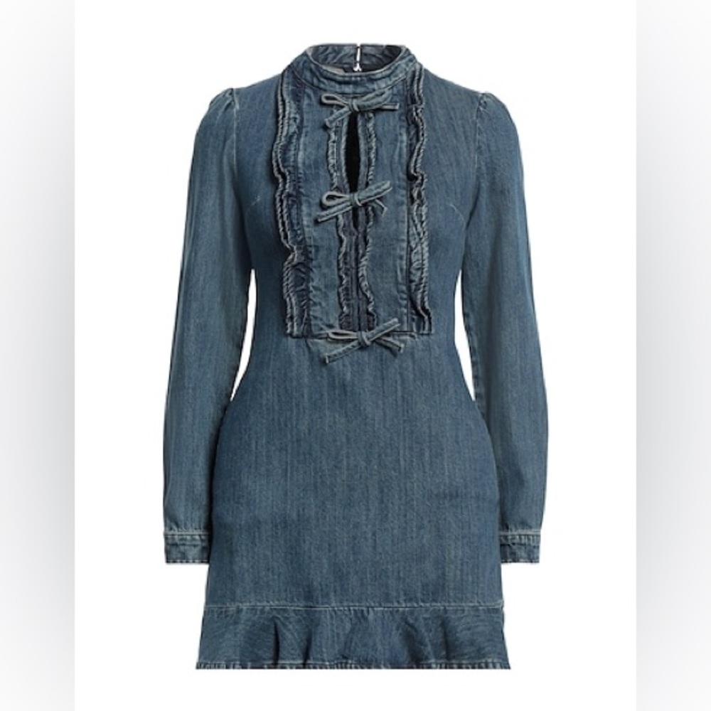 NWT Self portrait denim ruffle dress - Picture 4 of 5